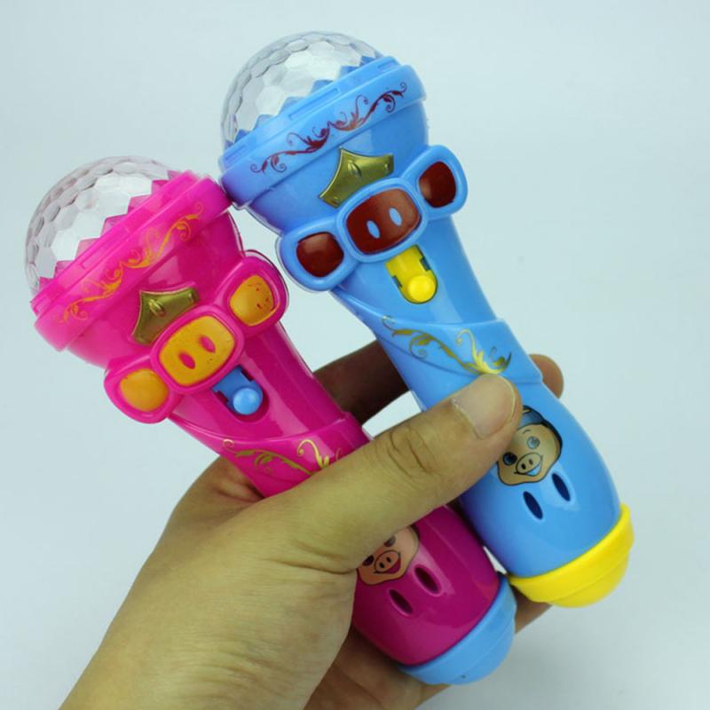 1 Stuks Projectie Microfoon Knipperende Microfoon Is Klein En Licht, Baby Kan Houden Kinderen Speelgoed