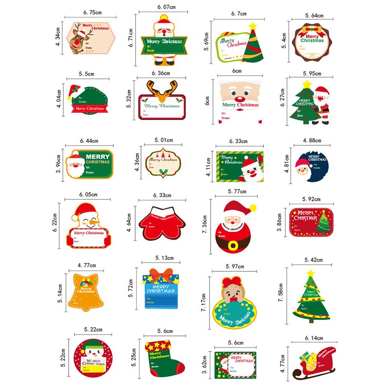48 Pcs/8 Sheets DIY Christmas Advent Calendar Paper Christmas Tree Snowman StickersPackaging Self-adhesive sealing Labels
