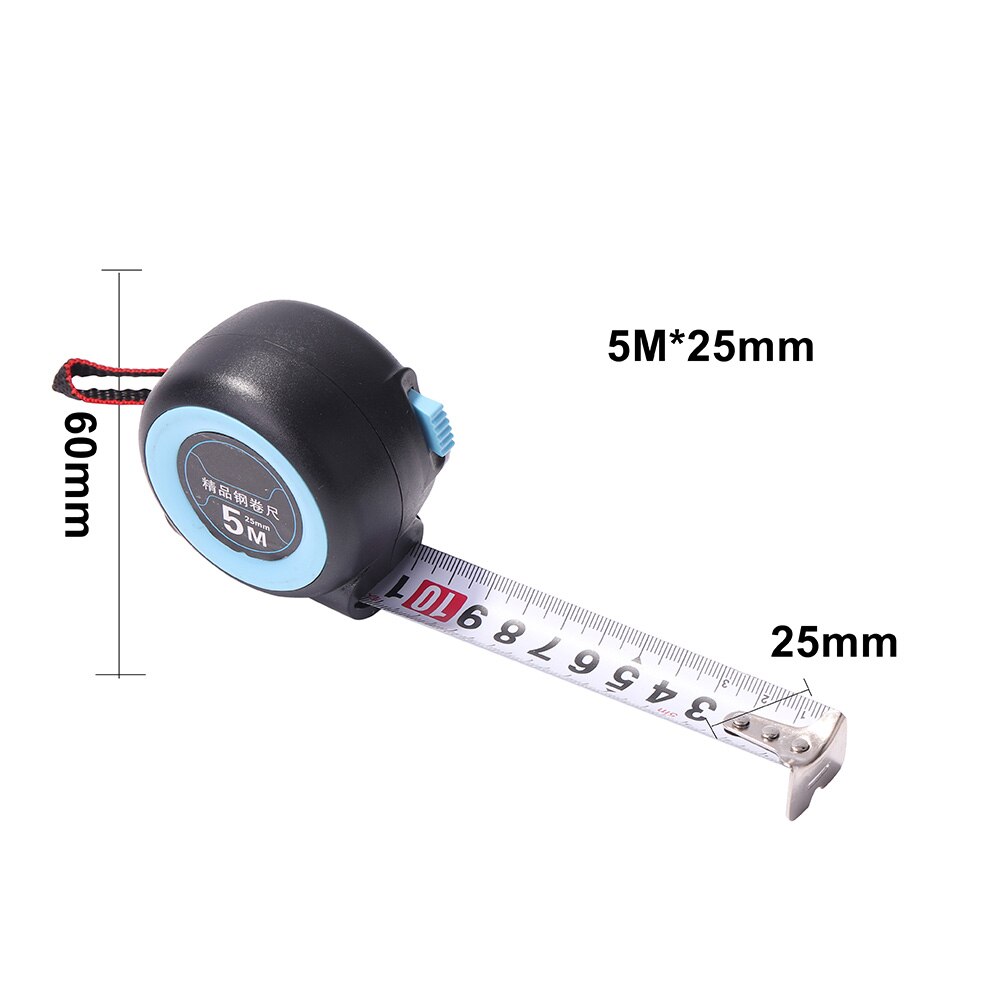Woodworking Auto Lock Distance Measurement Ruler Retractable Steel Tape Measure Waterproof Distance Measuring Tool: 5MX25MM