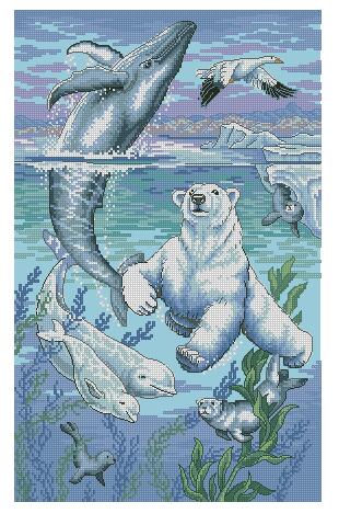 Gold Collection Mooie Nostalgie Telpatroon Arctic Capriolen Dolfijn Dolfijnen en Ijsbeer dim 35001