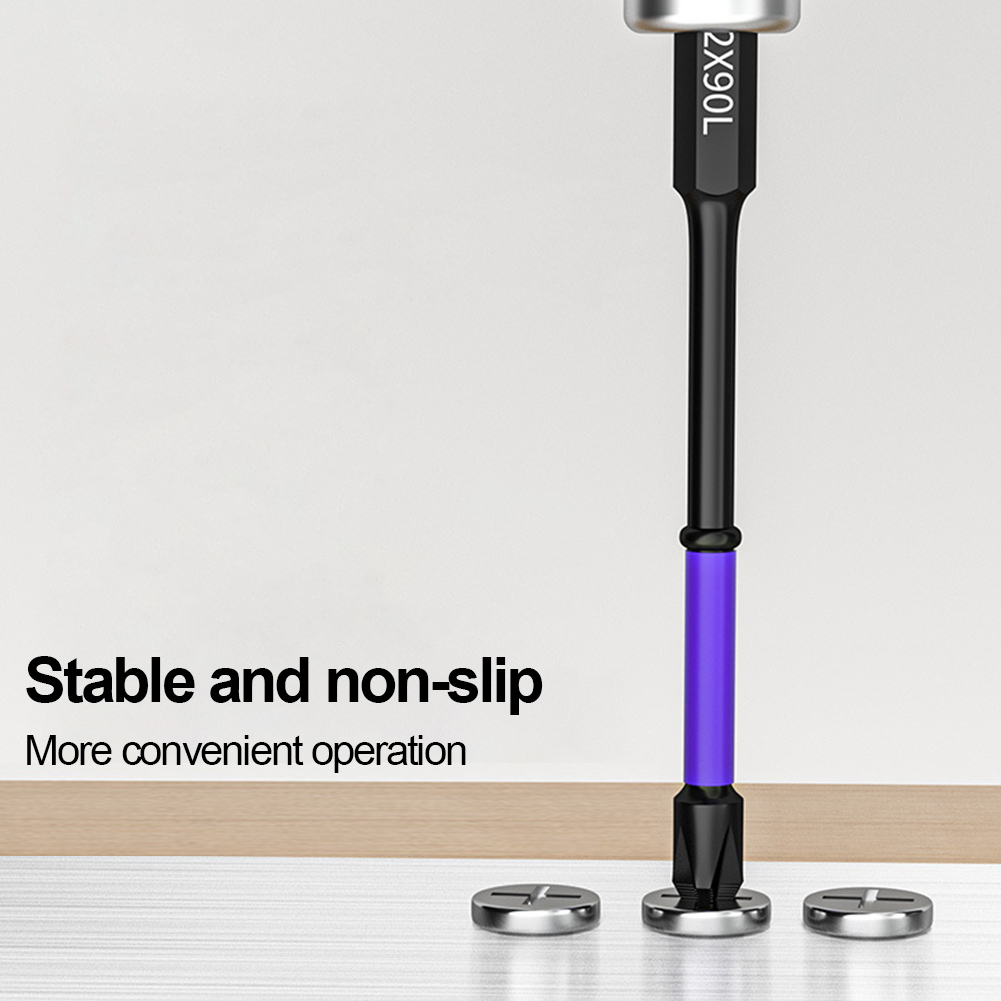 D1 Anti-Slip and Shock-Proof Screwdriver Bit Set High Hardness Strong Magnetic Impact Cross Drill Bit Set 25/50/65/70/90/150mm P