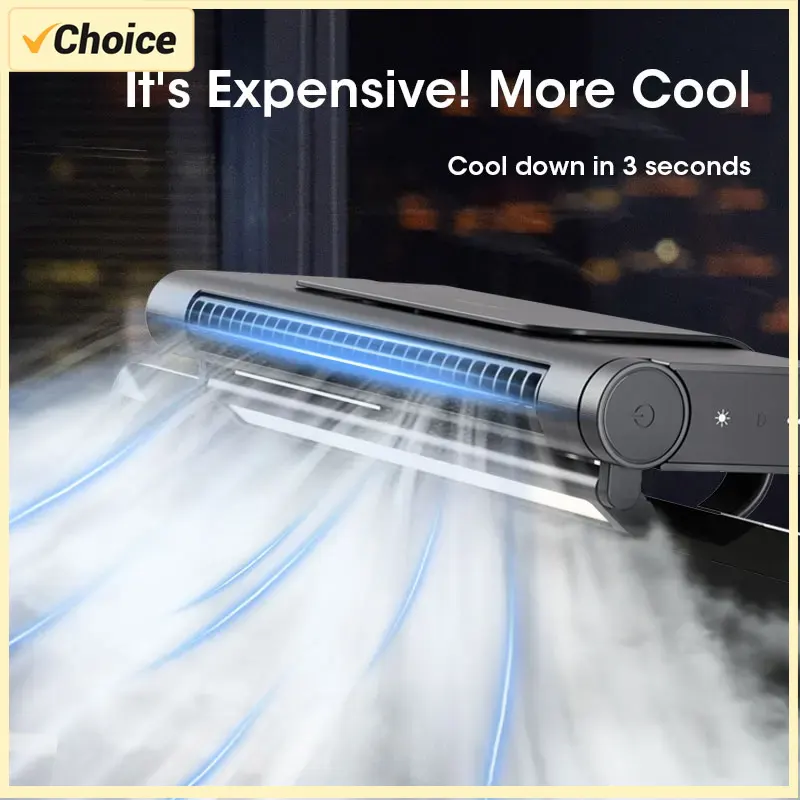 Portable Bed Fan Air Conditioner Cooler 2000mAh USB Rechargeable Electric Screen Hanging Fans For Home Office Computer Low Noise