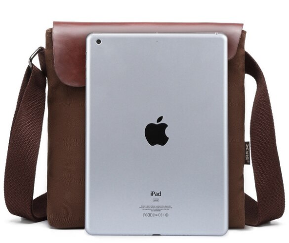 Enkel stil herre stof plus læder dokumentmappe herre all-match skulder arbejdstaske studerende college laptop tasker bolso hombre  d809
