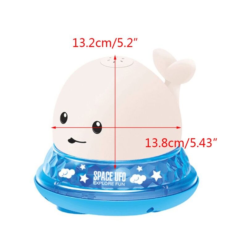 Cute Whale Electric Induction Sprinkler Spray Bath Toy with Music Light Water Q6PD