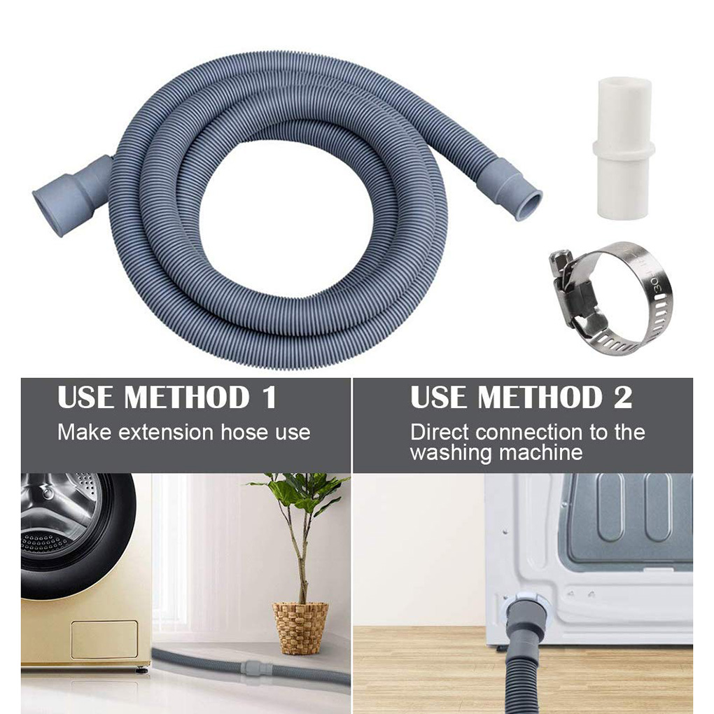 2 Pieces Washing Machine Dishwasher Drain Waste Hose Waste Water Outlet Expel Soft Tube Stretchable