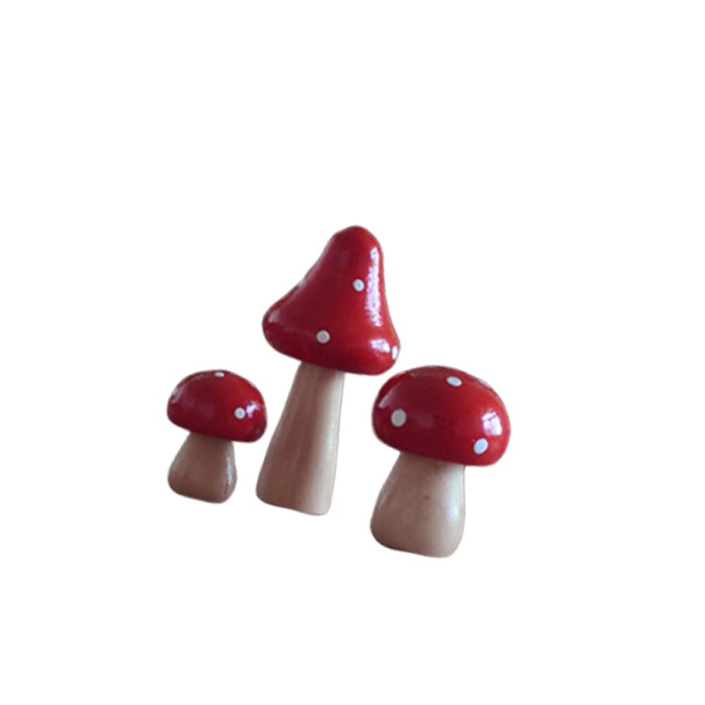 3 pièces simulées champignon Portable attrayant Durable parure de bureau artificielle champignon Sculpture en bois