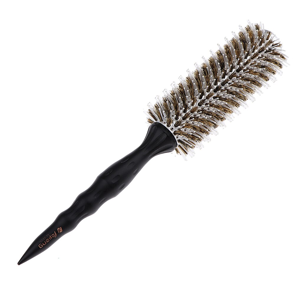 Wood Bristle Round Hair Brush for Blow Drying, Wet, Thick And Curly Hair