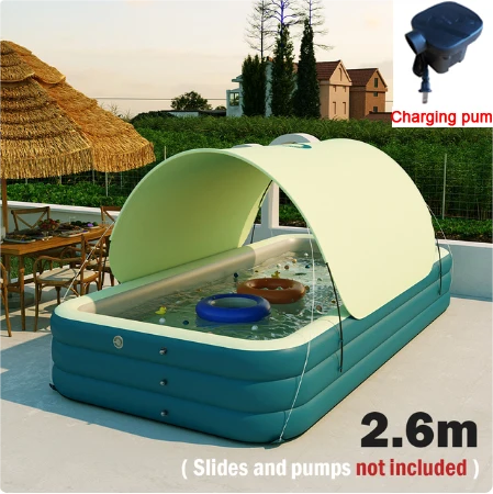 2.1/2.6/3.1M Inflatable Swimming Pool PVC Framed Swimming Pool Thickening Swimming Pool for Summer Outdoor Indoor: MULTI
