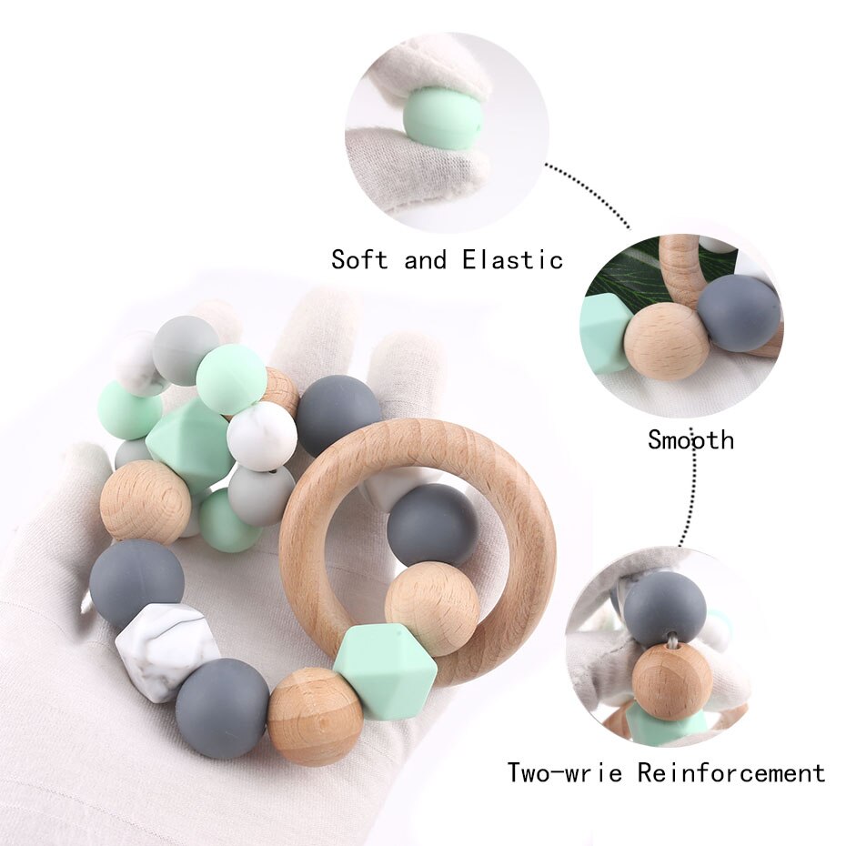 Laten we Baby Tandjes Speelgoed BPA Gratis Bescherm Uw Baby Tanden Kauwen Silicone Kralen DIY Handgemaakte Tandjes Ringen molaire Speelgoed