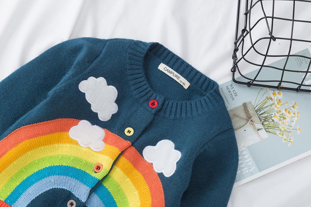 Pull enfant cardigan manteau pull arc en ciel enfant chemise bébé