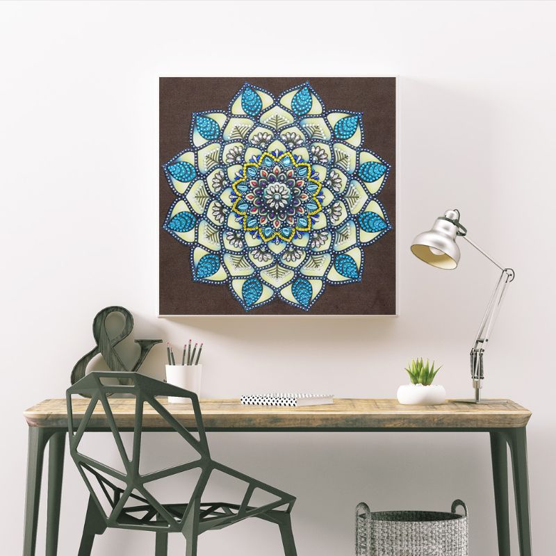 Cirkel mandala 5d specialformet diamantmaleri broderi håndarbejde rhinsten krystal kors håndværkssømssæt gør det selv