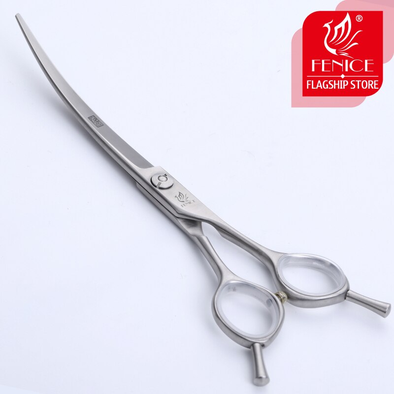 Fenice Japanese stainless steel 6.75 inch dog scissors pet grooming curved scissors hair cutting shears