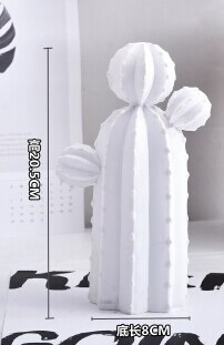 Ornement de Cactus doré ou blanc de style nordique | Décor de maison en résine belle Figure de Catcus plante de Simulation faite à la main pour maison et magasin: WHITE B