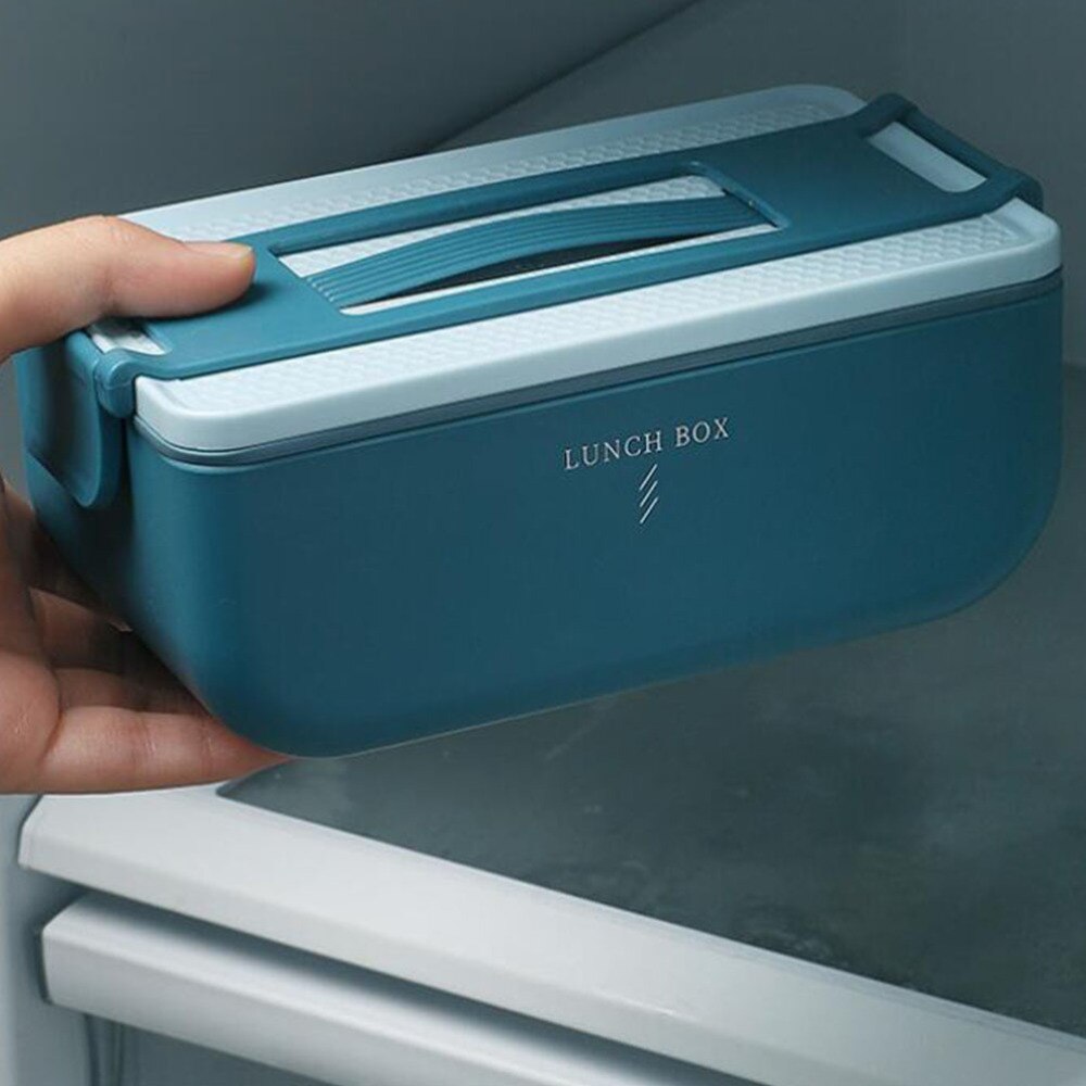 1Pc Portable Microwave Divider Box Square Heat Preservation Bento Box Portable Food Container for School Office Campin