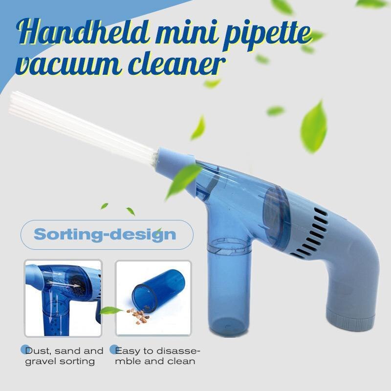 Handheld mini pipette vacuum cleaner: blue