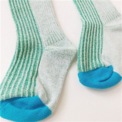 Kids Summer Tube Socks European American Style Socks Children Boys Girls Striped Tube Socks: Green / 6-8Y