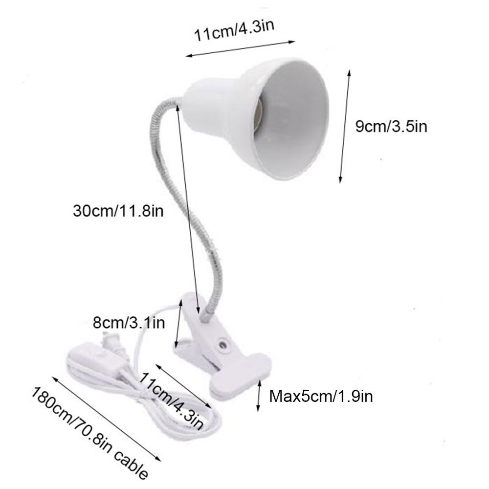 Lampa biurkowa z podstawą zaciskową i regulowaną gęsią szyją, wtyczka EU nas w lampce z klipsem robić lampki robić czytania w łóżku/szufladzie, różowa