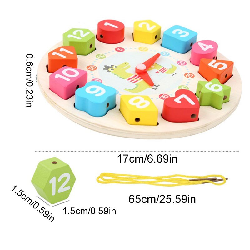 Houten Klok Puzzel Speelgoed Voor Kinderen Kinderen Nummer Kleur Tellen Vroege Educatief Speelgoed Peuter Math Learning