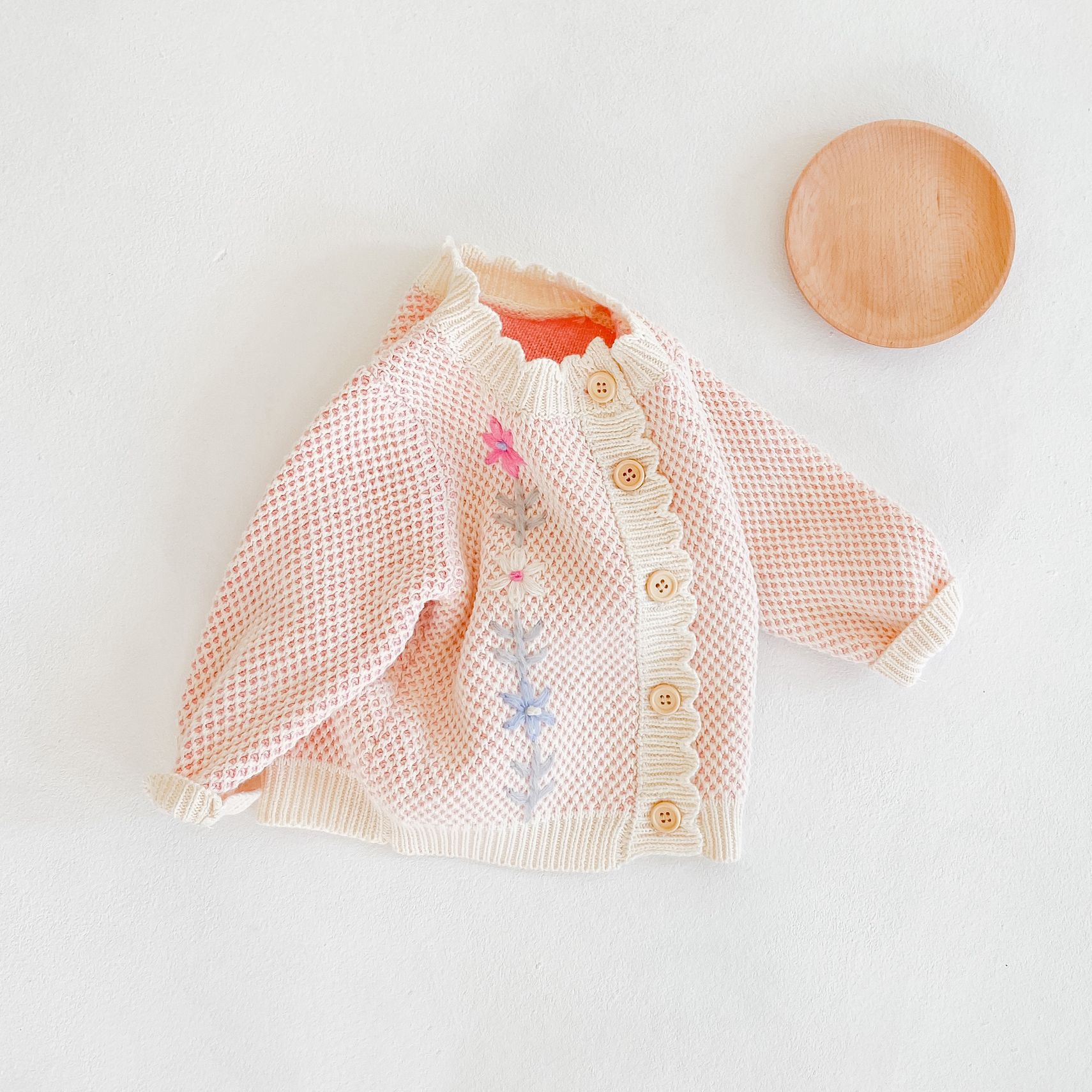 Baby Trui Gebreide Jas Bloem Borduren Jongens Meisjes Peuter Effen Trui Gebreide Baby Vest Kids Pasgeboren Kleding