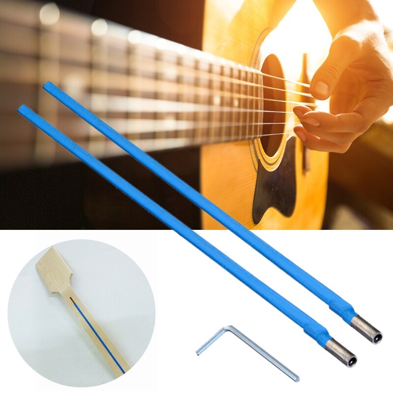 1Set Twee Manier Dual Action Gitaar Truss Rod Blauw Hendel Met Inbussleutel U7EF