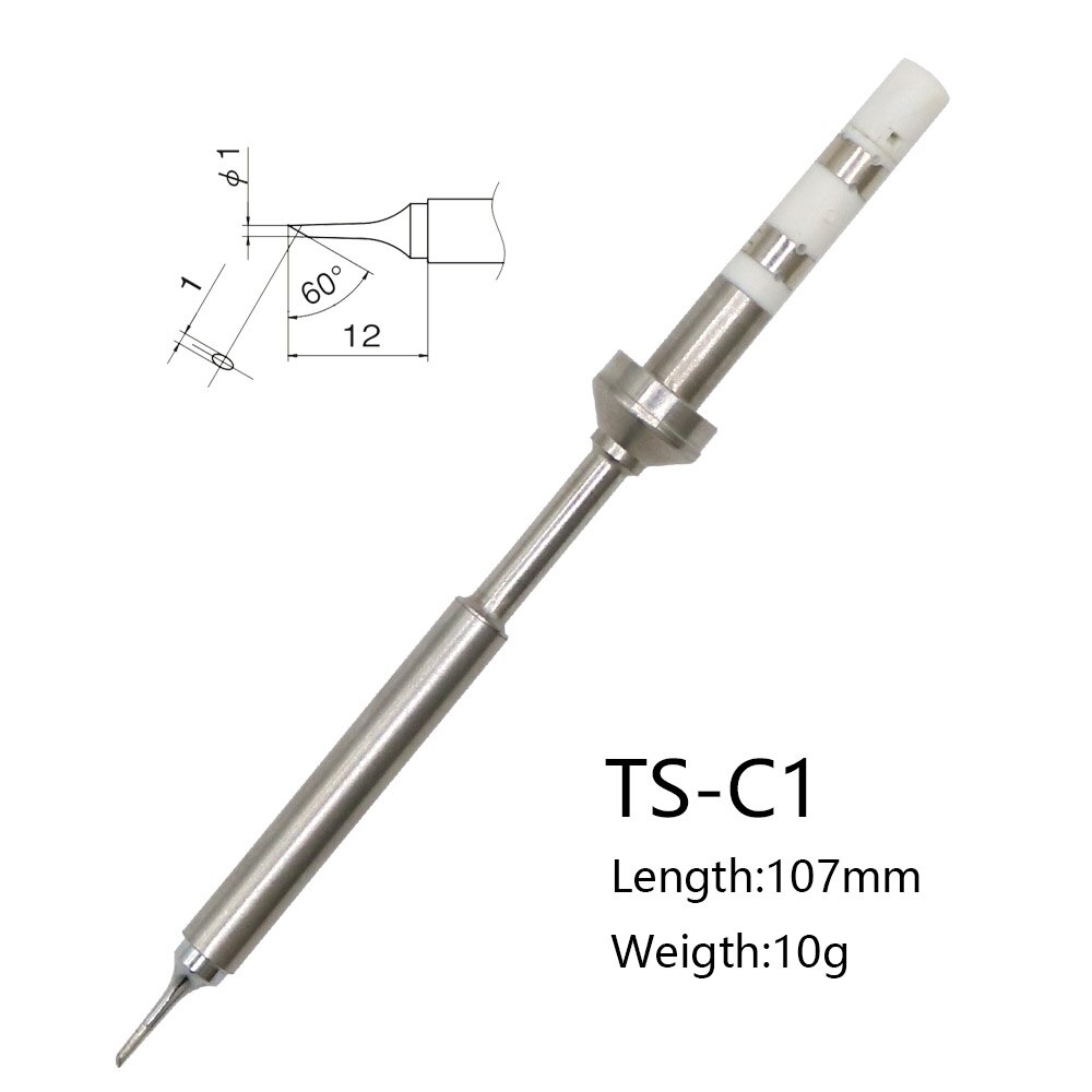 Ts -c1 ts100 elektrisk loddekolbespids digital erstatningsspidssvejseværktøj til lcd mini loddestation 65w