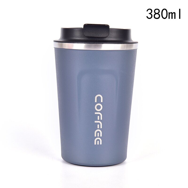 Taza de café de acero inoxidable, termo grueso grande para coche, Taza Termo de viaje, termo para , 380/500ML: 5