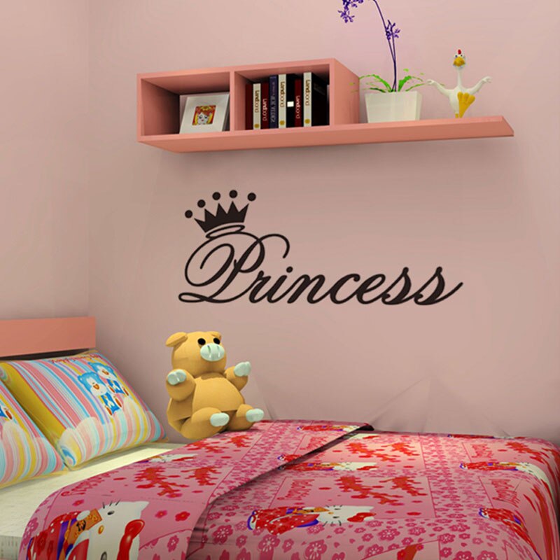 Vinyl Kroon Prinses Muurstickers Babykamer Kleuterschool Art Decals Muurstickers Home Decoratie Woonkamer Poster Waterdicht