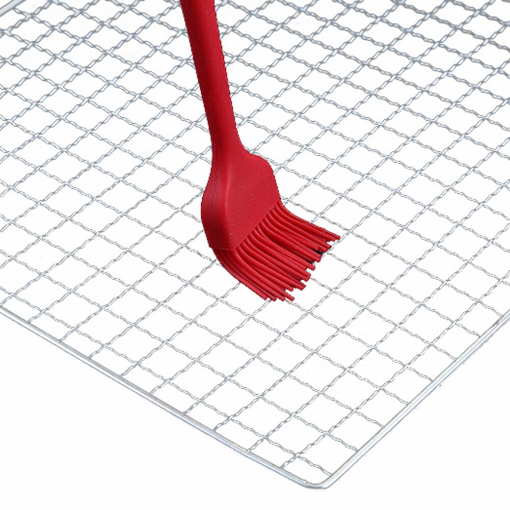Grill grillmåtter rustfrit stål sikkerhedsgitter form bbq mat gitter trådnet stegt firkantet rack bærbar til udendørs