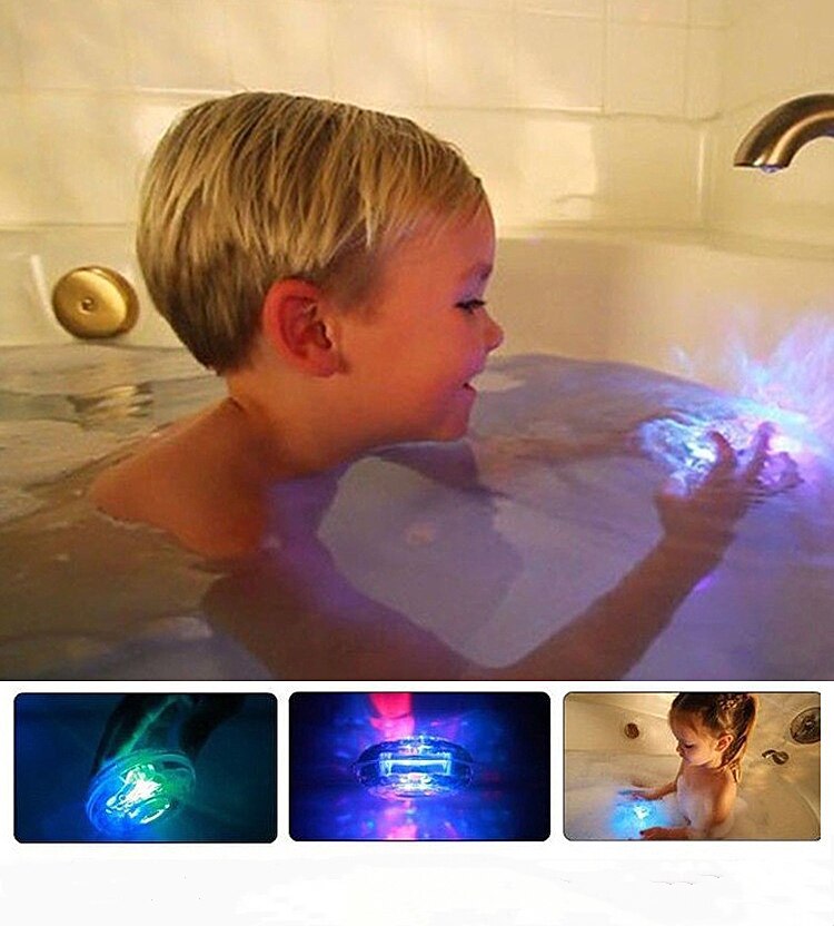 Farverigt badeværelse førte pool lys børn vandtæt blinkende badekar legetøj sjovt brusebad fest natlys flydende legetøj til børn