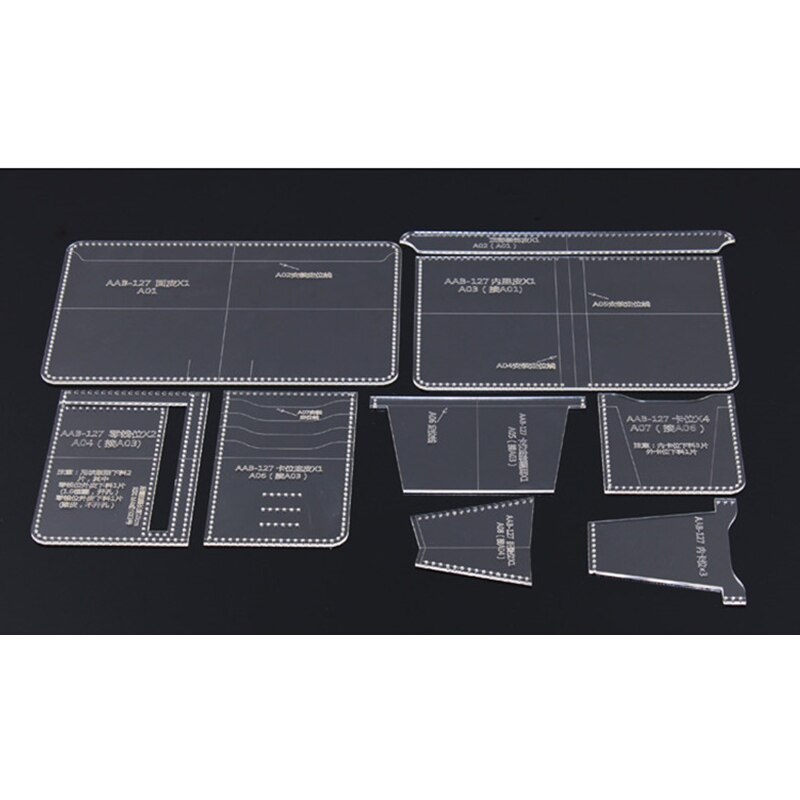 Acryl Clear Template Handwerk Set Diy Craft Voor Lederen Portemonnee Tas Patroon 10*13.5*1.5Cm