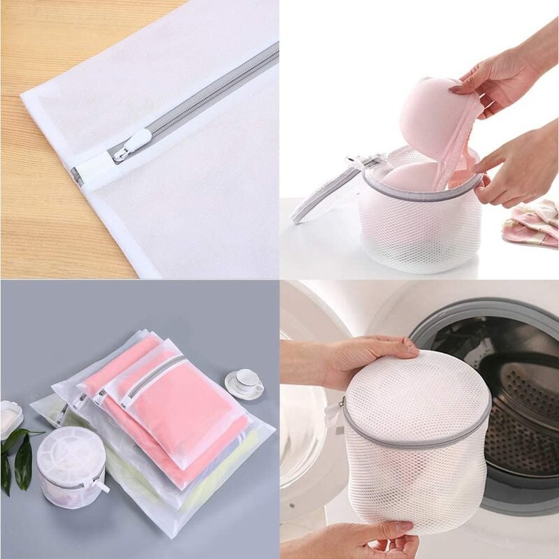 Sacchetti di lavaggio a rete con cerniera grigia borsa per lavatrice per uso domestico per biancheria intima per biancheria calze per reggiseno organizzatore di vestiti sporchi cesto per biancheria