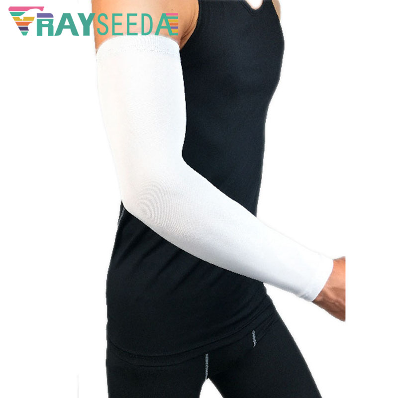 Rayseeda High Elastic Basketball Sports Arm Warmers Anti-Slip Breathable Silicone Running Arm Sleeves Volleyball Arms Protection