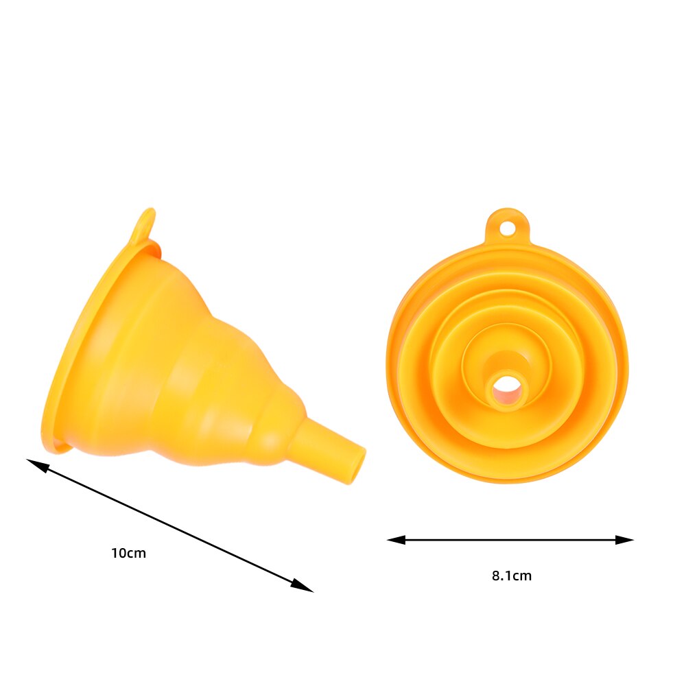 1 pc DIY Food-Grade Folding Silicone Funnel Household Liquid Dispensing Mini Funnel Random Color Kitchen Tool: orange