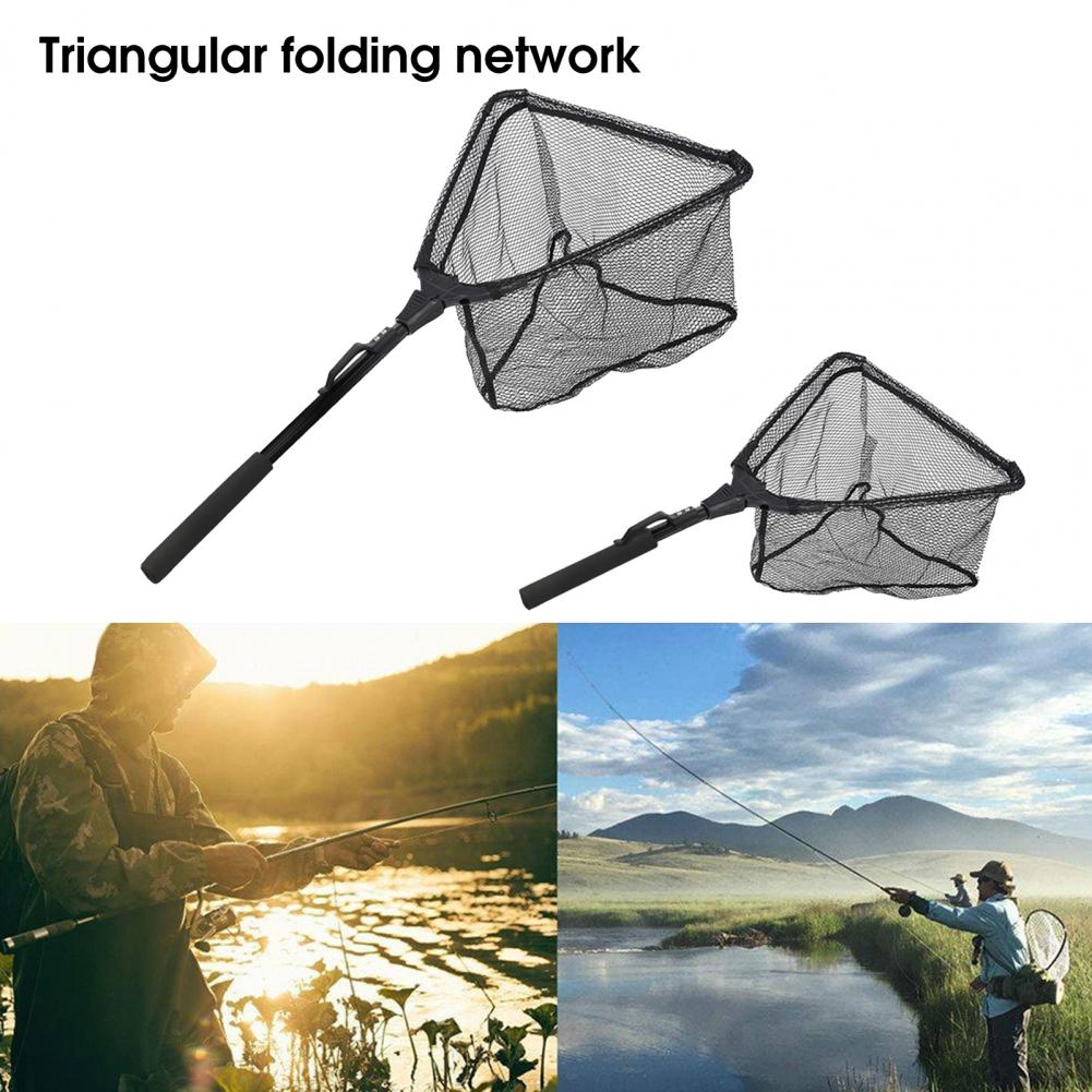 EVA Durable Useful Durable Folding Fishing Net Black Scoop Net Quick Dry for Angling