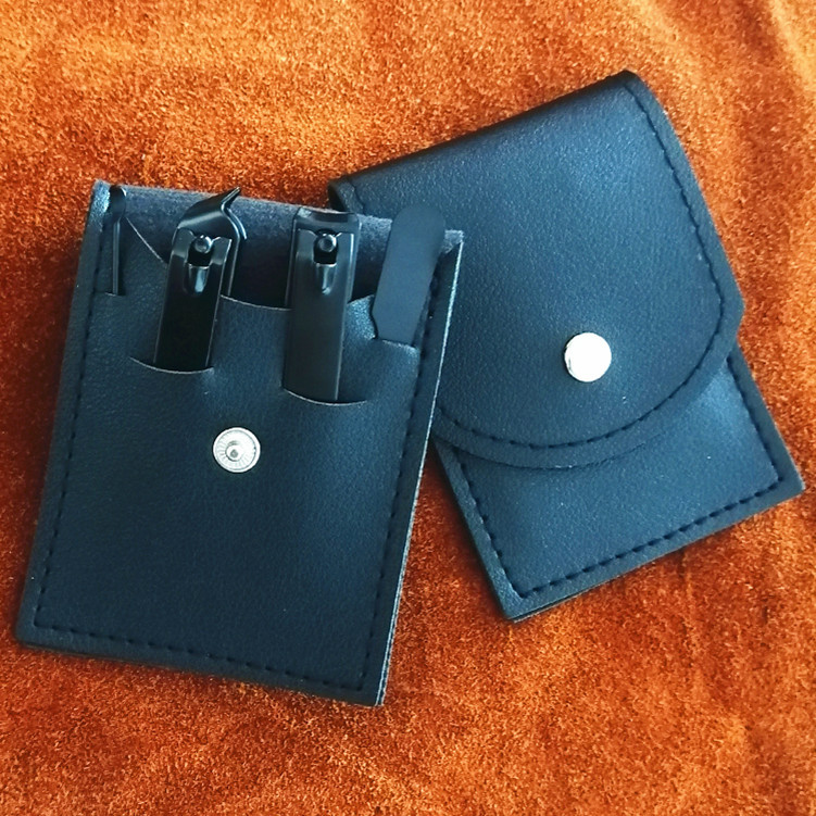 Nail Clippers Suit 4/12/16Pieces Nail Clippers Nail Scissors Fold Bag-Beauty Manicure Nail File Tool: 4 pcs Black