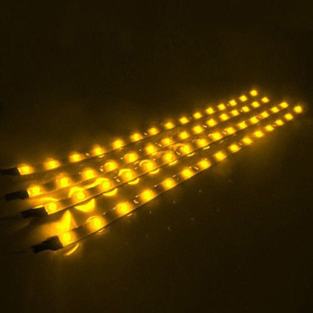 2 STUKS LED strip SMD3528 Waterdichte Flexibele 30CM Rood Groen Blauw Wit Warm wit Super heldere auto Styling decor stickers lamp: Warm White