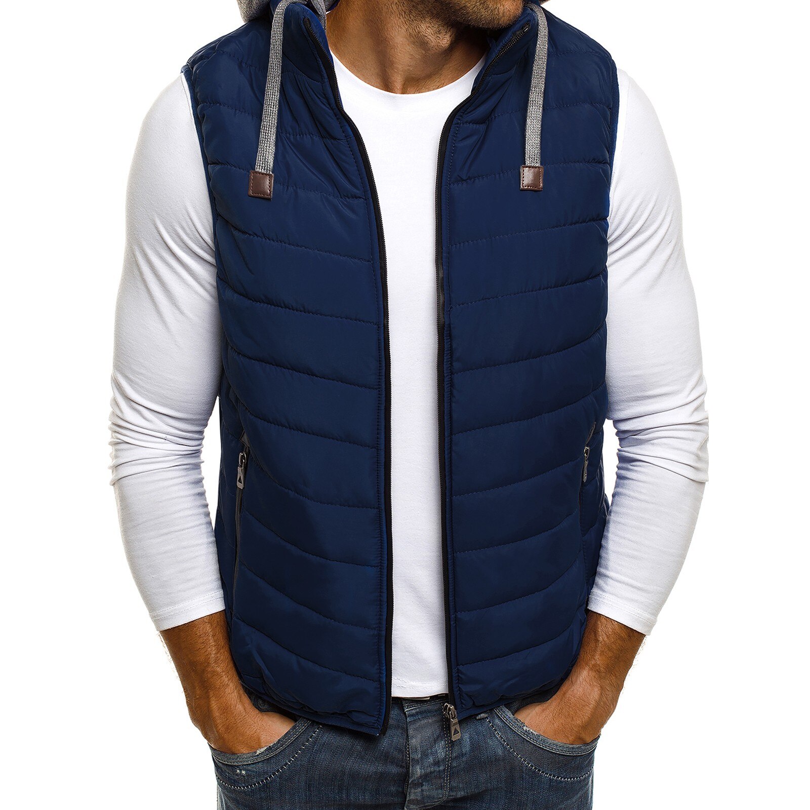 Cysincos Mannen Truien Dikke Vest Down Jassen Mannen Casual Winter Jas Mannelijke Slanke Vesten Uitloper Vest Mannen Kleding