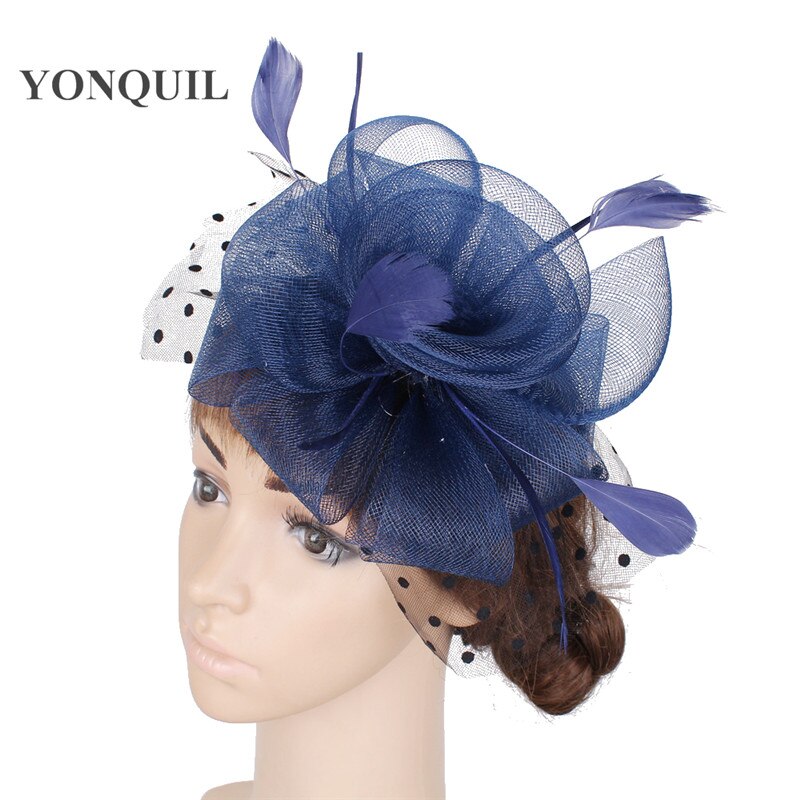 Women Headpiece Multiple Color Crinoline Material Fascinator Headwear Colorful Mesh Show Headpiece Cocktail Hat MYQ039