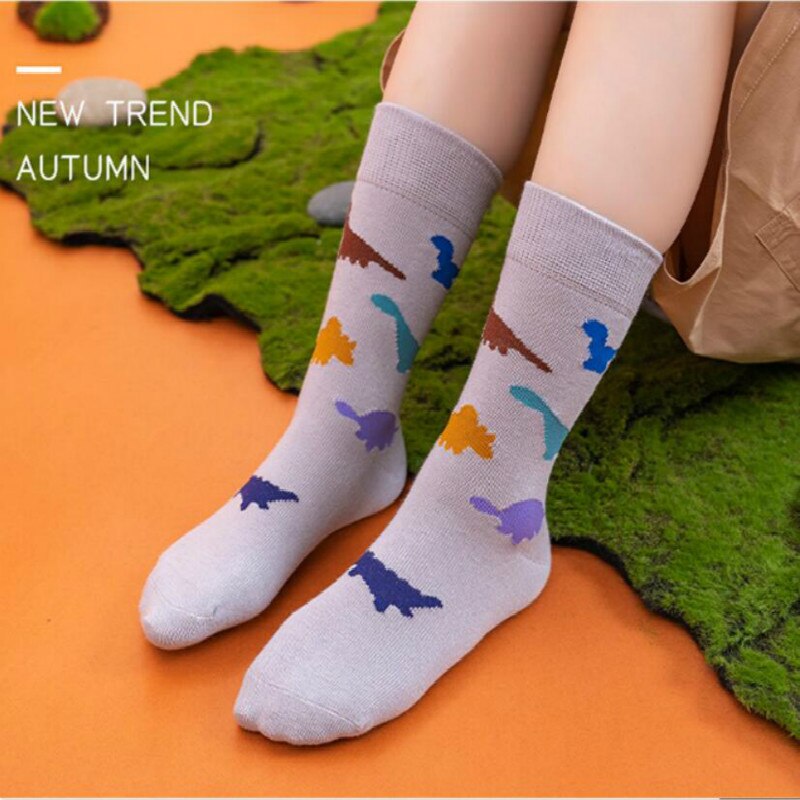 3 paia/lotto bambini calzini di cotone ragazzi ragazze stile coreano primavera autunno Cartoon dinosauro Soprts calzini per i bambini