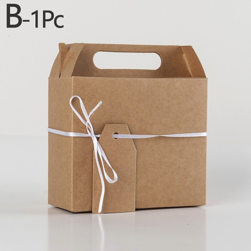 Grote Snack Cookie Chocolade Box W/Handvat Kraftpapier Dozen Snoep F/Valentijnsdag Bruiloft Verjaardag party Verpakking Zak: 02