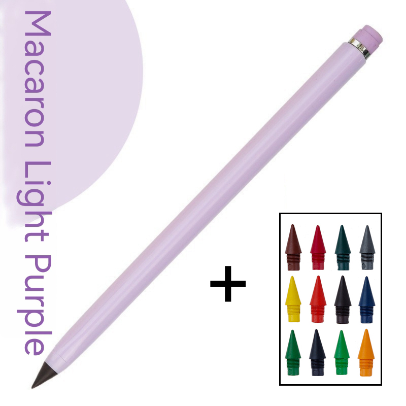 24/13pcs Unlimited Writing Color Pencil With refill set No Ink Novelty Eternal Pencils Pen Art Color Painting School Supplies: Navy Blue
