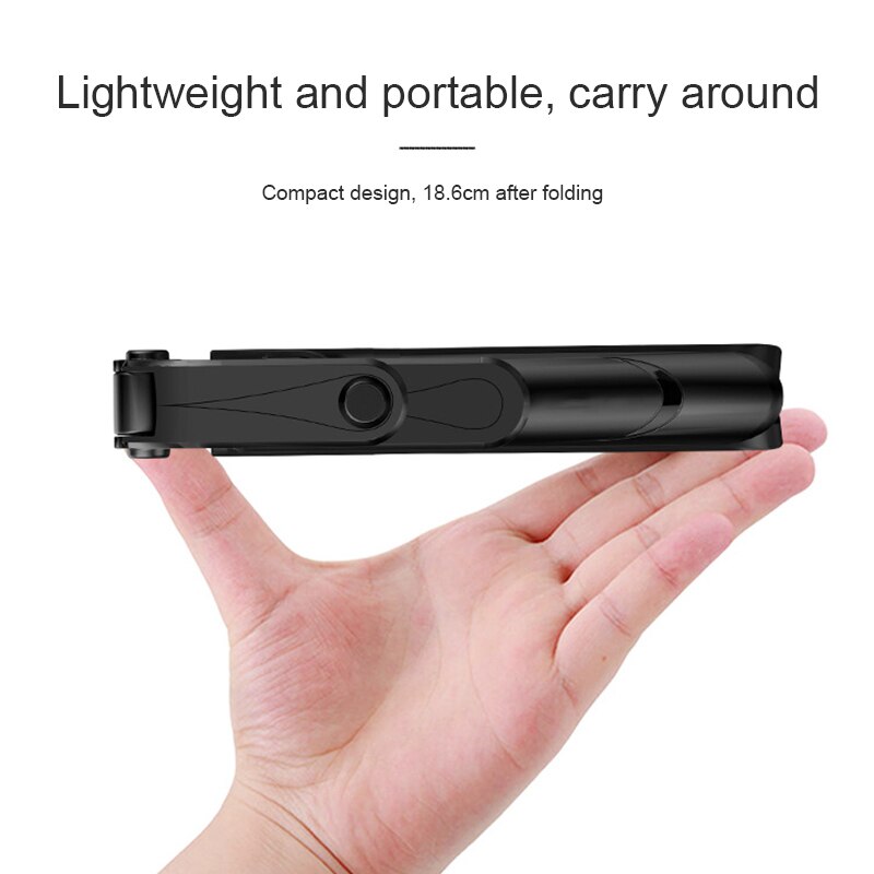 Bluetooth kontrol selfie stick stativ 360 ° controller fjernbetjening fotografi selfie stativ artefakt stang foldbar til alle mobil telefoner