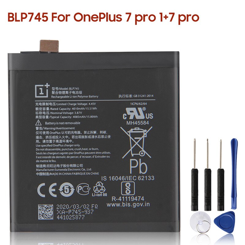 Original Ersatz Batterie BLP637 BLP685 BLP699 BLP743 BLP745 Für OnePlus 1 2 3T 5 5T 6 6T 7 7 Pro 7T 7T Pro Telefon Batterien: For OnePlus 7T Pro