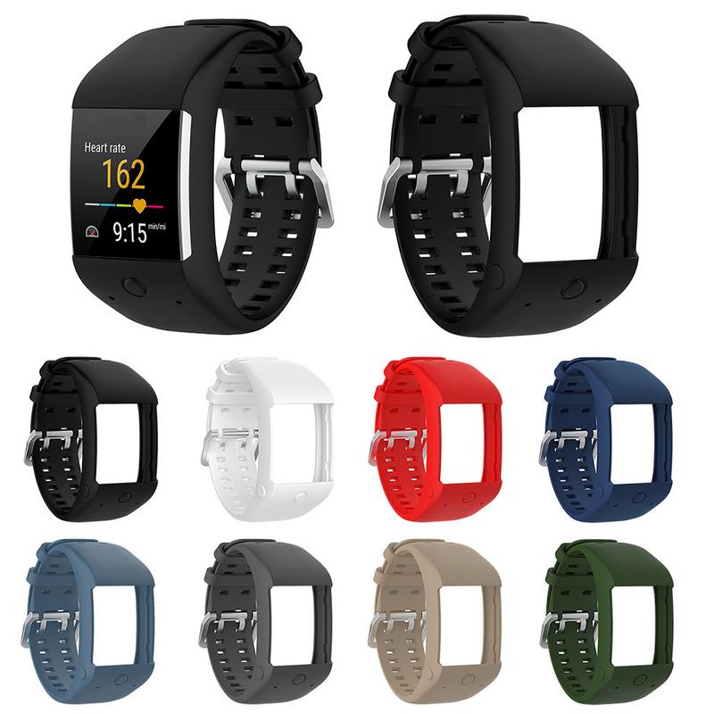 Comfortabele Siliconen Vervanging Horlogeband Wrist Strap voor Polar M600 Smart Horloge Polsbandje Strap Classic Roestvrij Stalen Gesp