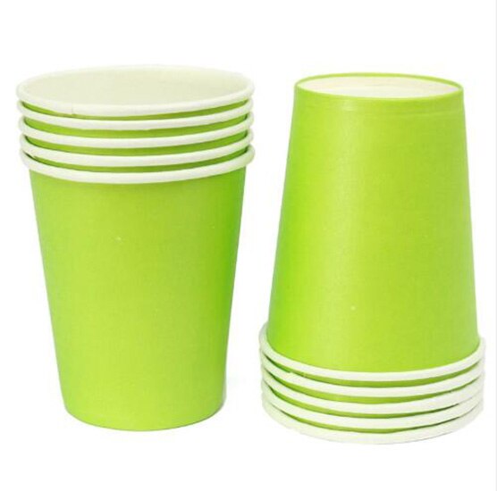 20 stk merke papirkopper 9oz ensfargede papirkopper bursdagsfest servise catering engangs tykk farget