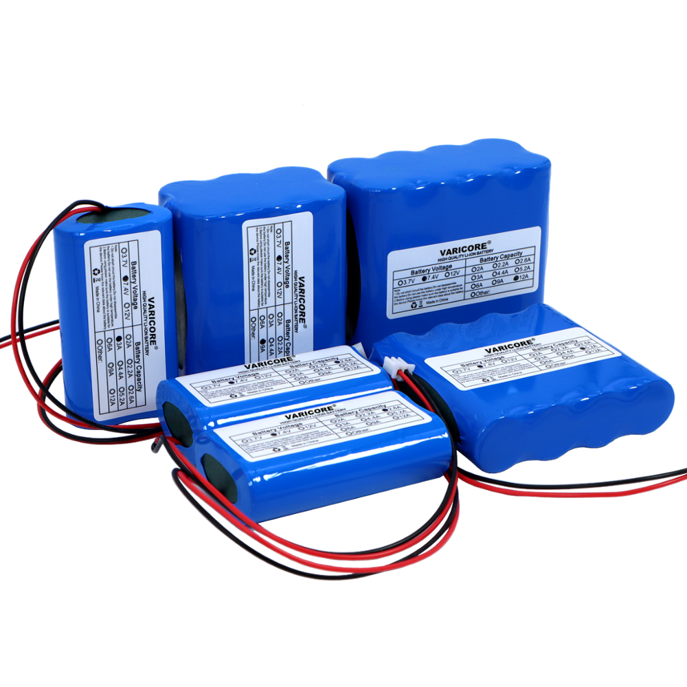 7.4v/8.4v 18650 litiumbatteri 2600 mah 3000 mah 5200 mah 6000 mah 9000 mah 12000 mah med kretskort  xh2.54 2p kontakt
