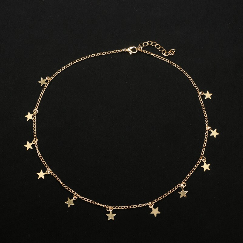 Tocona Bohemen Ster Hanger Chokers Kettingen Voor Vrouwen Mode Goud Zilver Kleur Legering Boorden Ketting Statement Sieraden 5868