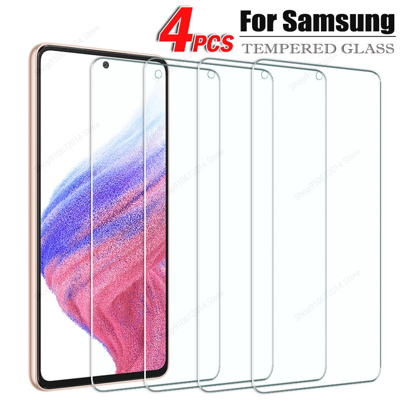 4PCS Tempered Glass For Samsung Galaxy A52S Glass Transparent HD For Samsung A53 A50S A10S A33 A73 M11 M53 A13 Screen Protector
