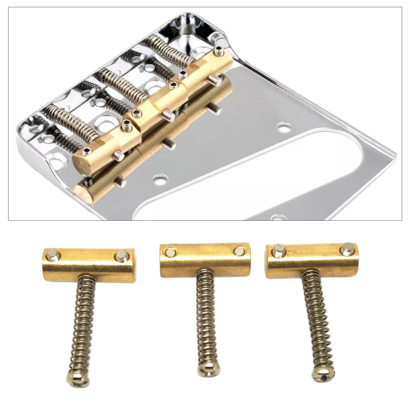 Pack Van 3 Messing Vaste Klassieke Gitaar Gecompenseerd Brug Zadels Voor Tl Stijl 6 Snaren Gitaar Onderdelen Accessoires