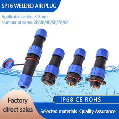 IP68 Waterproof Connector Male Plug and Female Socket 2/3/4/5/7/9pin Panel Mounting Wire Connector Aviation Plug Welding Wiring